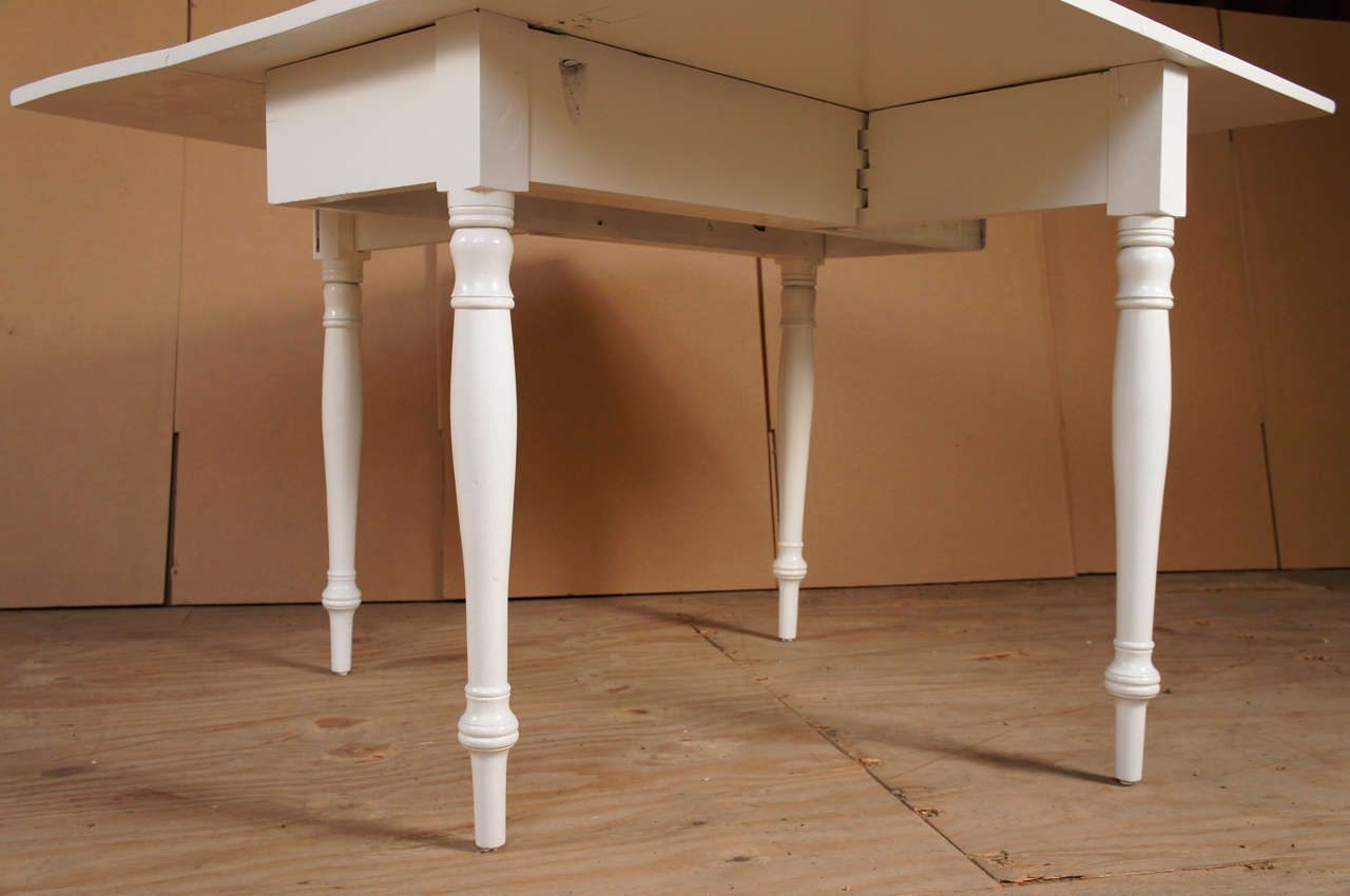 White Drop Leaf Table at 1stDibs